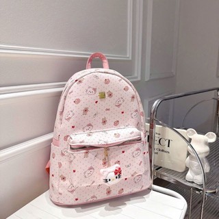 (Tặng bông)Balo vải hello kitty dễ thương, đi học, đi chơi, phong cách hàn quốc, chống thấm nhẹ, size 40 đựng vừa a4