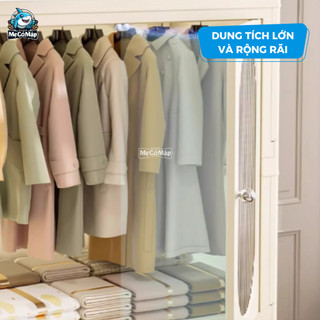 Tủ Nhựa Đựng Quần Áo Cho Bé Có Ngăn Treo, Tủ Nhựa Gấp Gọn Rộng 60cm, Bánh Xe 360, Khóa Nam Châm, Nhựa PP An Toàn - HC09