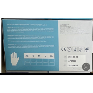 Hộp 50 đôi Găng tay cao su y tế latex có bột PA Gloves size S