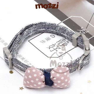 Vòng cổ cho chó mèo Nơ cotton denim dễ thương