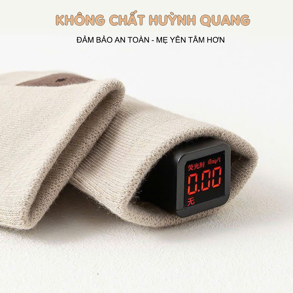 [COMBO 5 ĐÔI] vớ cotton mềm mại có lớp silicon chống trơn trượt cho bé 0-2 tuổi - Ekiu Shop