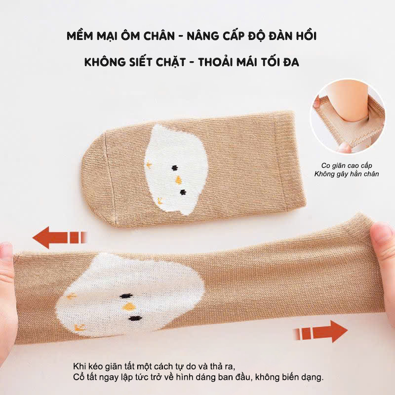 [COMBO 5 ĐÔI] Tất vớ cho bé họa tiết dễ thương có dế chống trơn trượt - Ekiu Shop