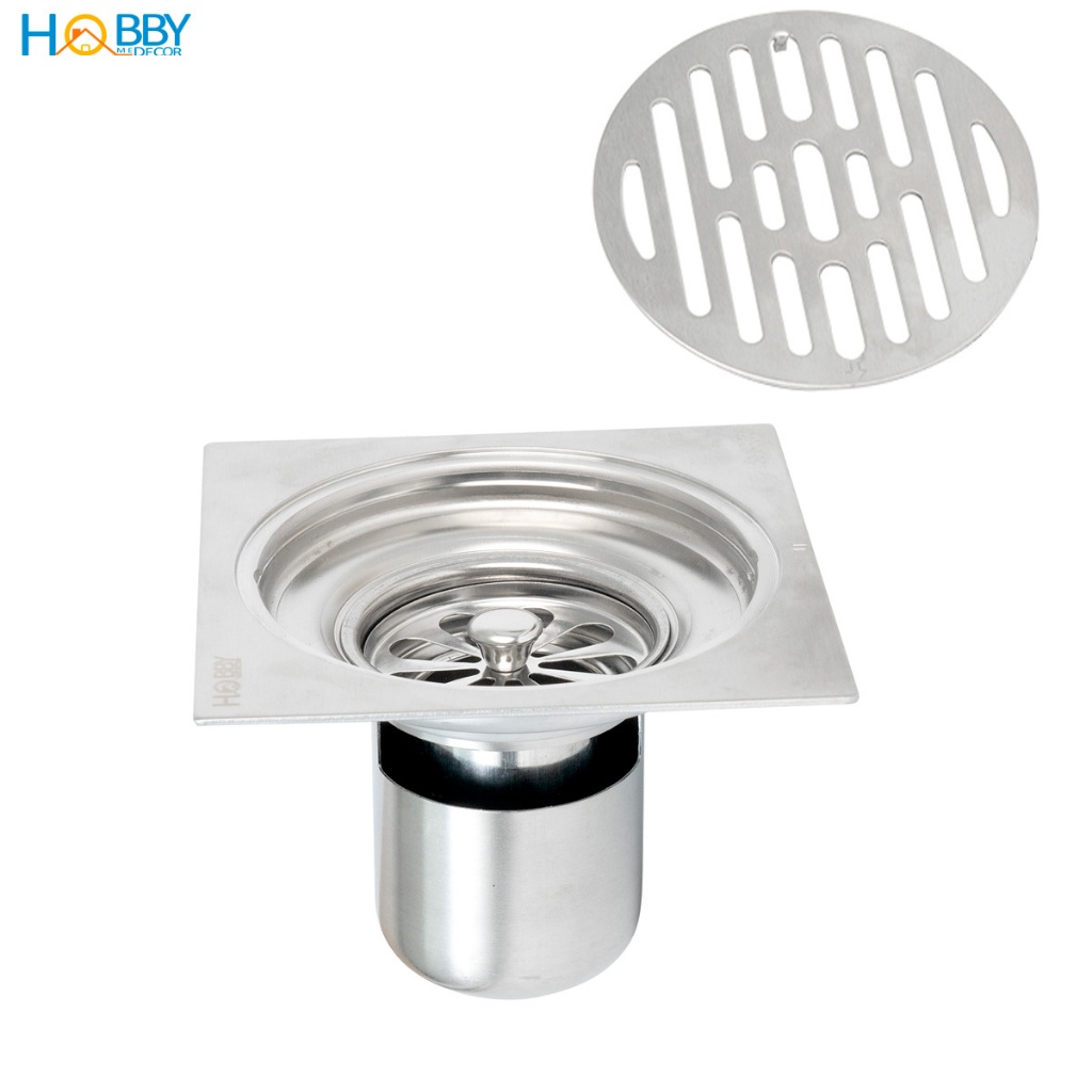 Phễu thoát sàn ngăn mùi hôi inox 304 size 12x12 Hobby home decor PTS1
