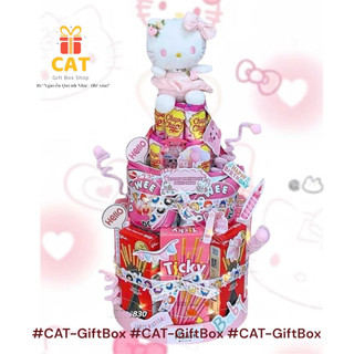 tháp bánh sinh nhật tặng bé gái , hello kitty , tháp bánh hello kitty 4 tầng tặng sinh nhật bé gái dễ thương