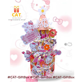 tháp bánh sinh nhật tặng bé gái , hello kitty , tháp bánh hello kitty 4 tầng tặng sinh nhật bé gái dễ thương