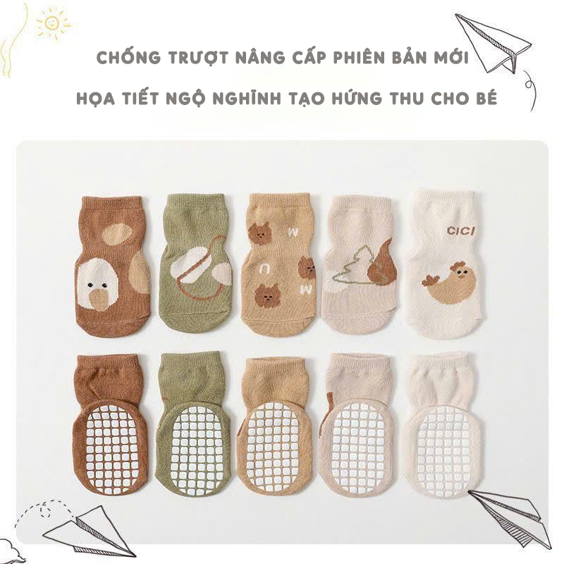 Tất vớ có lớp silicon chống trượt cho bé, chất liệu mềm mại an toàn - Ekiu Shop