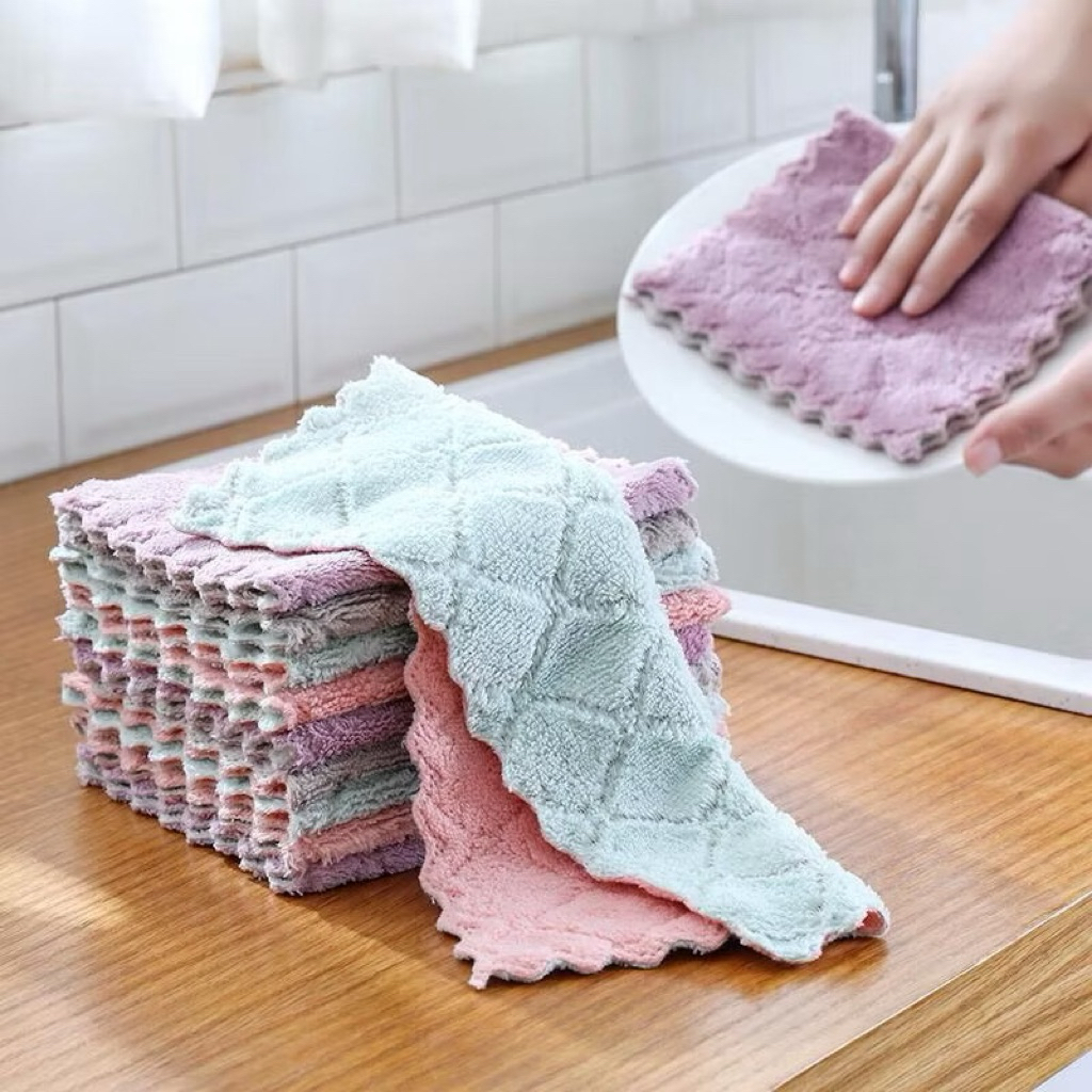 [ Combo 3 Sét Khăn ] Set 10 khăn lau bếp, khăn lau tay 2 mặt lau cốc chén đồ dùng tiện lợi siêu thấm đa năng tái sử dụng