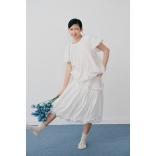Áo bí babydoll OLV tay phồng dáng rộng dễ thương Cotton Puff Short Sleeve Top phù hợp đi chơi