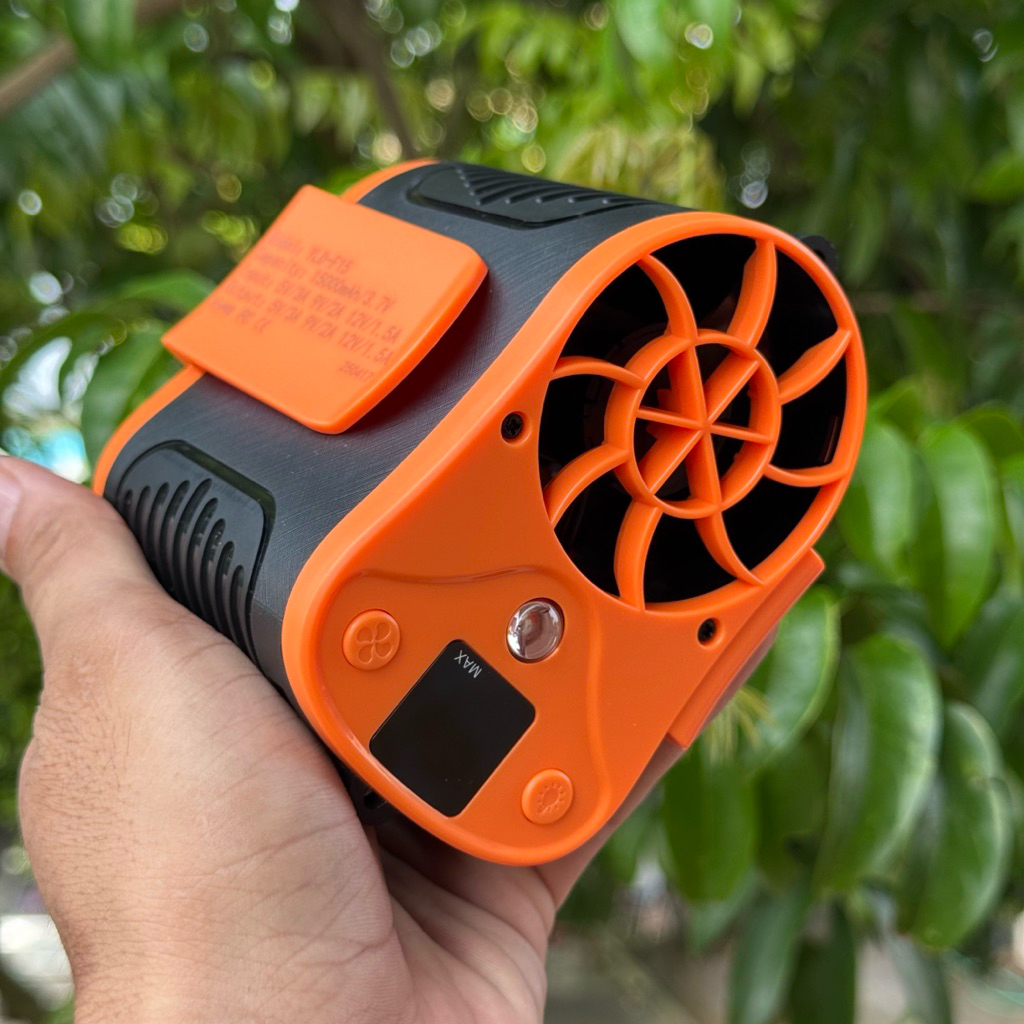 Quạt mini đeo thắt lưng F15 Cao Cấp - 7 Cấp Độ Gió 15.000mAh . động co turbo mạnh khỏe