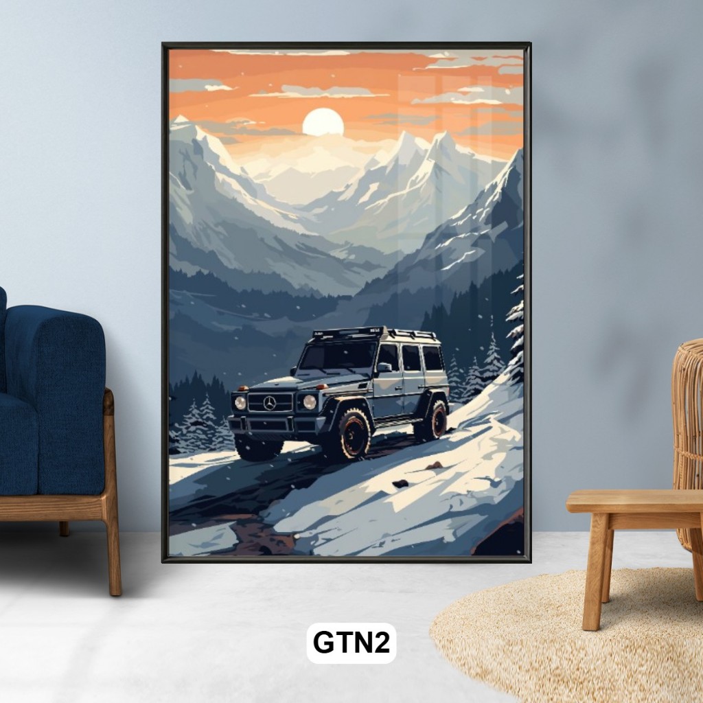 Tranh Treo Tường Tráng Gương G63 Sang Trọng Có Khung Composit - G63 Kết Hợp Cảnh Sắc Thiên Nhiên Thơ Mộng