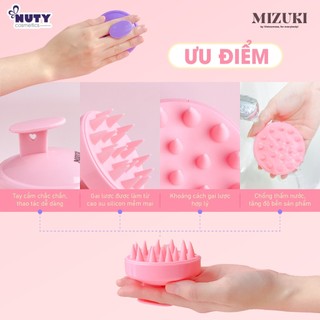 Lược Gội Đầu Massage Da Đầu Thư Giãn 2in1 Mizuki (Màu Ngẫu Nhiên)