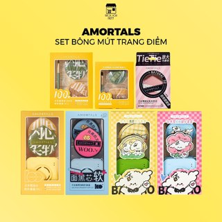 Bông Mút Trang Điểm Amortals Siêu Mềm Dễ Tán Kem Nền Kèm Hộp Đựng (2 Cái/set)