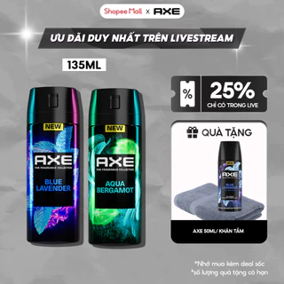 [LIVE] Xịt thơm nước hoa cao cấp AXE 135ml, Fine Fragrance mist lưu hương tinh tế và khử mùi lên tới 72h