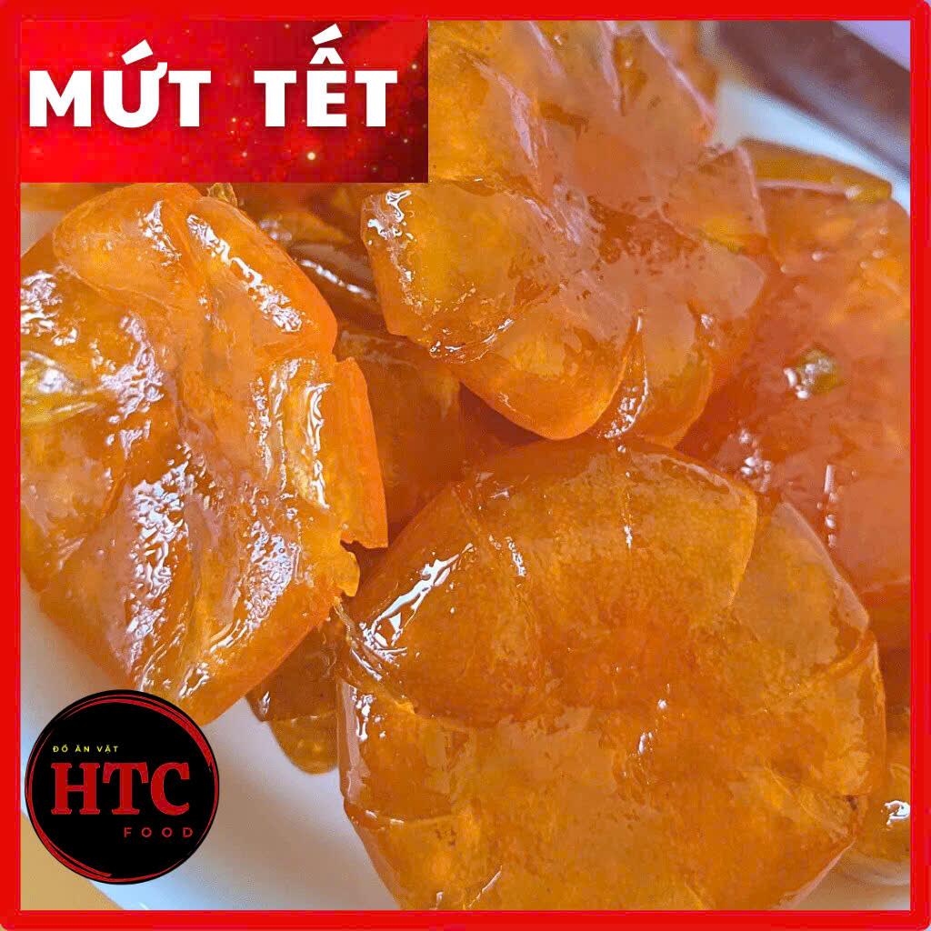 Mứt tắc rim mật ong hỗ trợ giảm ho, mứt quất trái cây sấy dẻo nhà làm, mứt Tết, đồ ăn vặt HTC Food