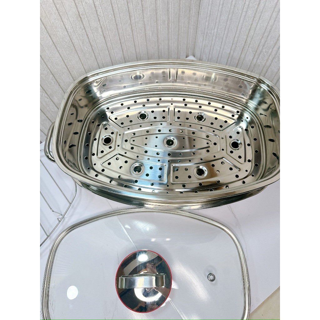 Nồi Xửng Hấp Cá Inox 304 Hai Tầng Nội Địa Trung Cao Cấp