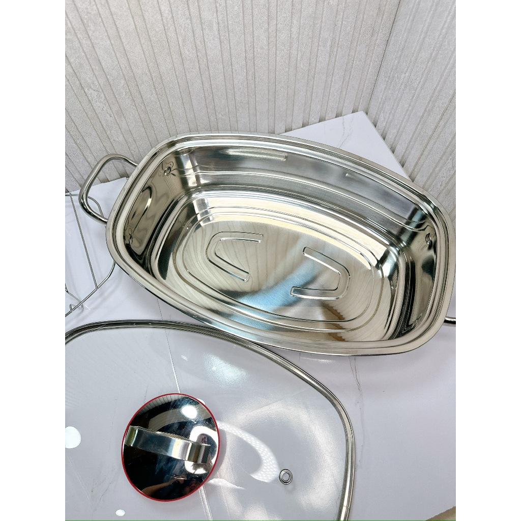 Nồi Xửng Hấp Cá Inox 304 Hai Tầng Nội Địa Trung Cao Cấp