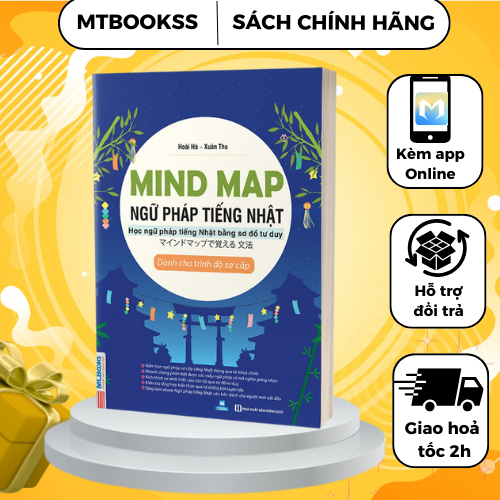 Sách - Mindmap Ngữ Pháp Tiếng Nhật - Học Ngữ Pháp Tiếng Nhật Bằng Sơ Đồ Tư Duy - Dành Cho Trình Độ Sơ Cấp