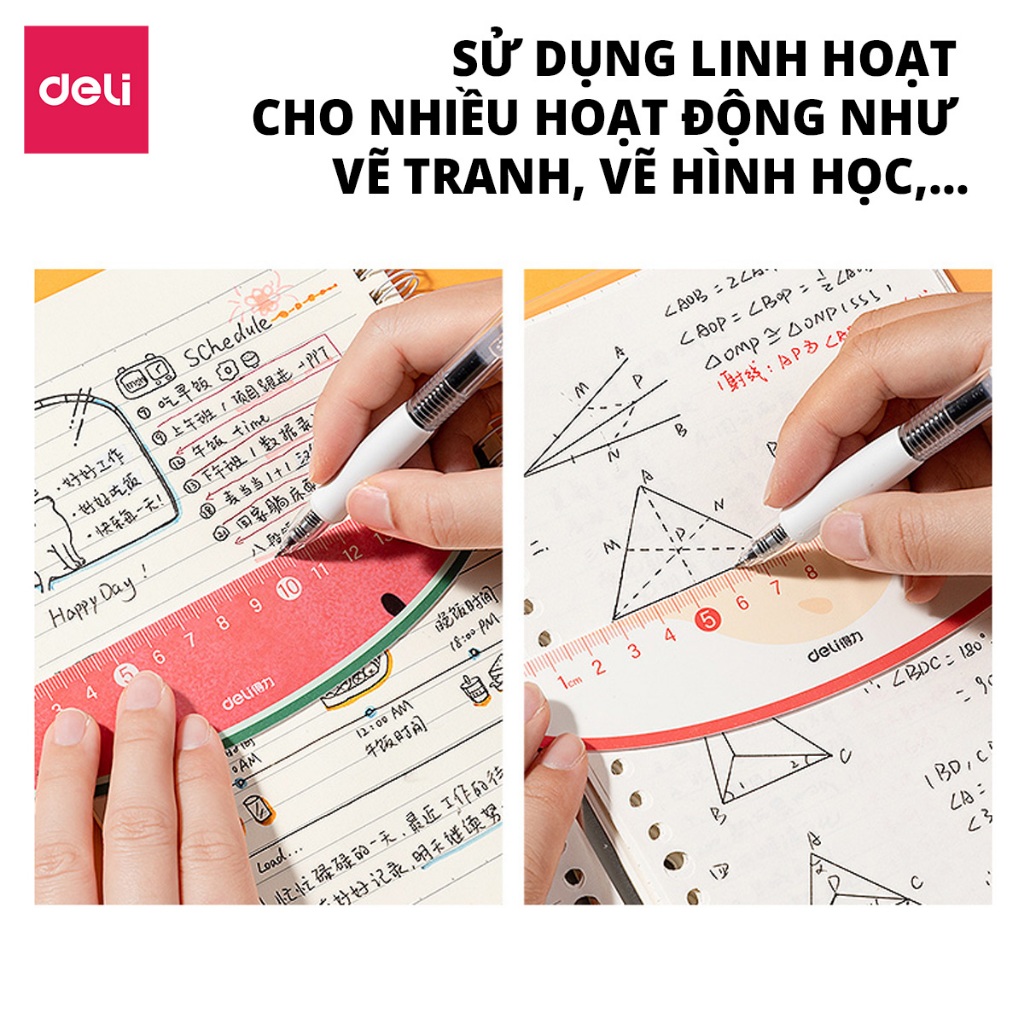 Thước kẻ Trái Cây Deli Thước Kẻ 15cm Siêu Bền Tỷ Lệ Đo Chính Xác Nhỏ Gọn Dụng Cụ Học Tập Đáp Ứng Nhiều Nhu Cầu Sử Dụng