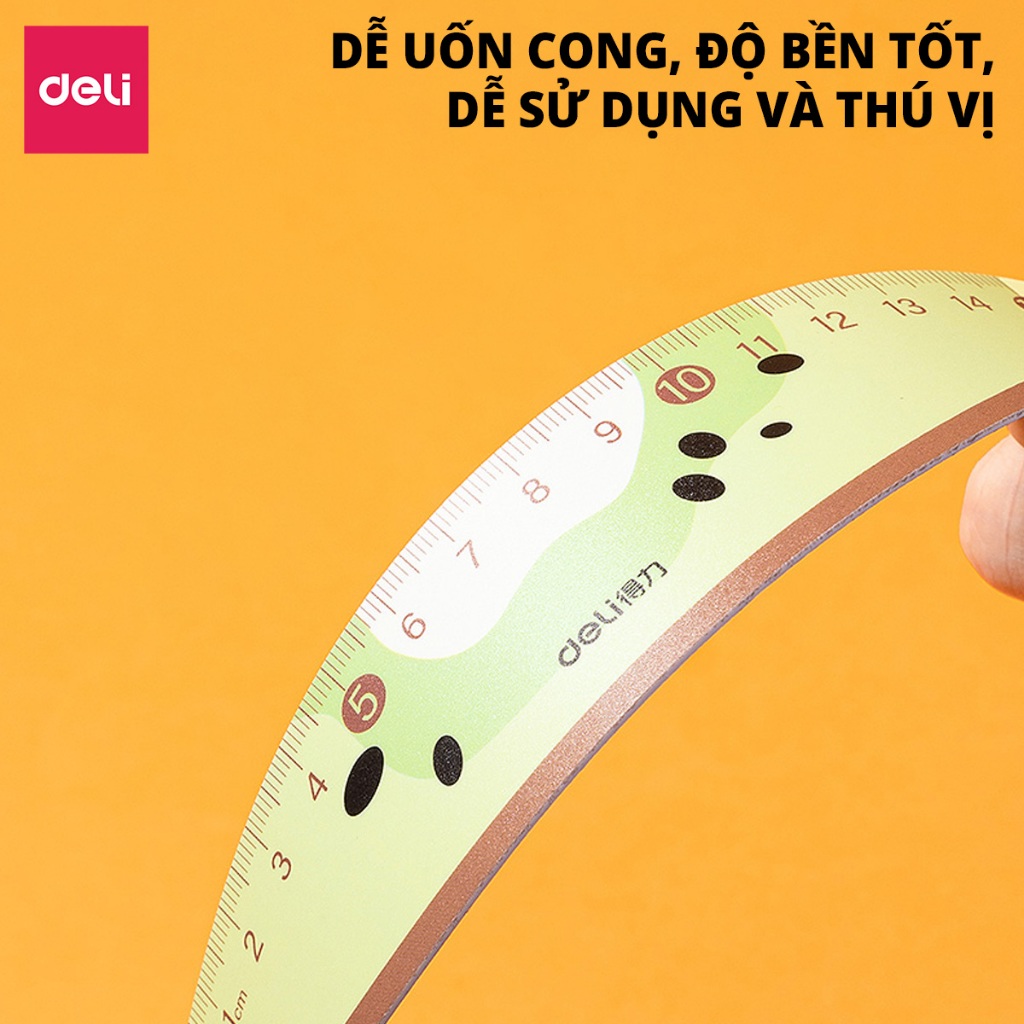 Thước kẻ Trái Cây Deli Thước Kẻ 15cm Siêu Bền Tỷ Lệ Đo Chính Xác Nhỏ Gọn Dụng Cụ Học Tập Đáp Ứng Nhiều Nhu Cầu Sử Dụng
