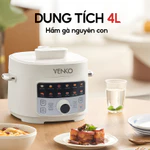 [Chính Hãng] Nồi Áp Suất Điện Đa Năng VENKO – Dung Tích 4L, Công Suất 1300W – Nấu Cơm, Hầm Xương, Nấu Cháo — ảnh 4