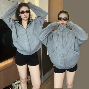 Áo Khoác PC Cotton Dày Mịn Form Boxy Túi Đứng Có 6 Túi Tay Ngón Che Nắng Khoá Zip Cao Cấp Cho Nữ