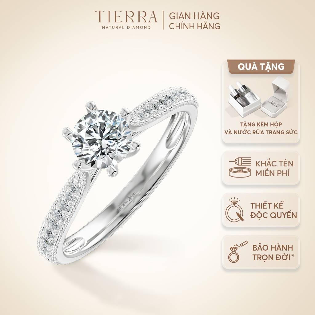 [CHAT TRƯỚC KHI ĐẶT] Nhẫn cầu hôn Tierra True Beauty NCH1204, Vàng 14K/ 18K, Tấm CZ/ KC, Thiết Kế Sang Trọng
