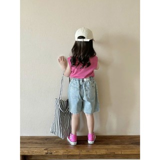 [B&G] Sét bộ áo cotton kèm quần jean lửng nặng động dễ thương mùa hè cho bé gái từ 10-45kg