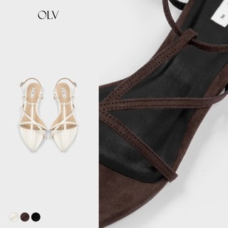 Giày sandal OLV quai mảnh đế bệt mũi nhọn thanh lịch Dalzary nhiều màu phù hợp đi làm đi chơi