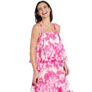 Đầm maxi hai dây chiffon hoa hồng vnxk dư R&M RICHARDS