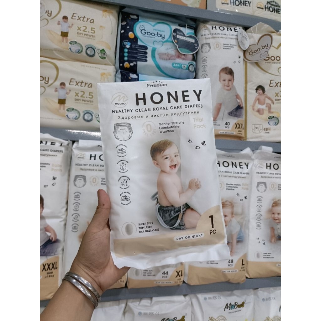 [ 2 BỊCH ] BỈM TÃ HONEY PREMIUM ĐỦ SIZE DÀNH CHO BÉ, TẶNG XE ĐẨY GẤP GỌN