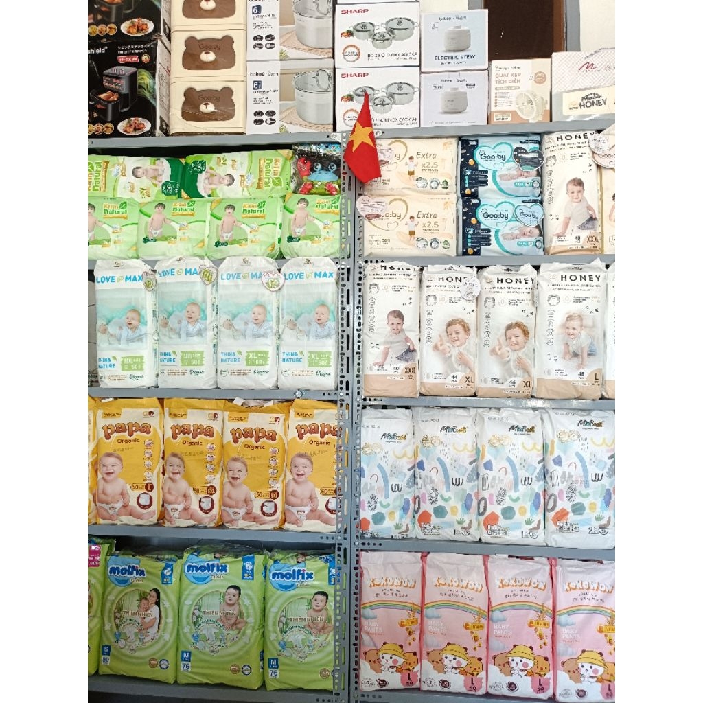 [ 2 BỊCH ] BỈM TÃ HONEY PREMIUM ĐỦ SIZE DÀNH CHO BÉ, TẶNG XE ĐẨY GẤP GỌN