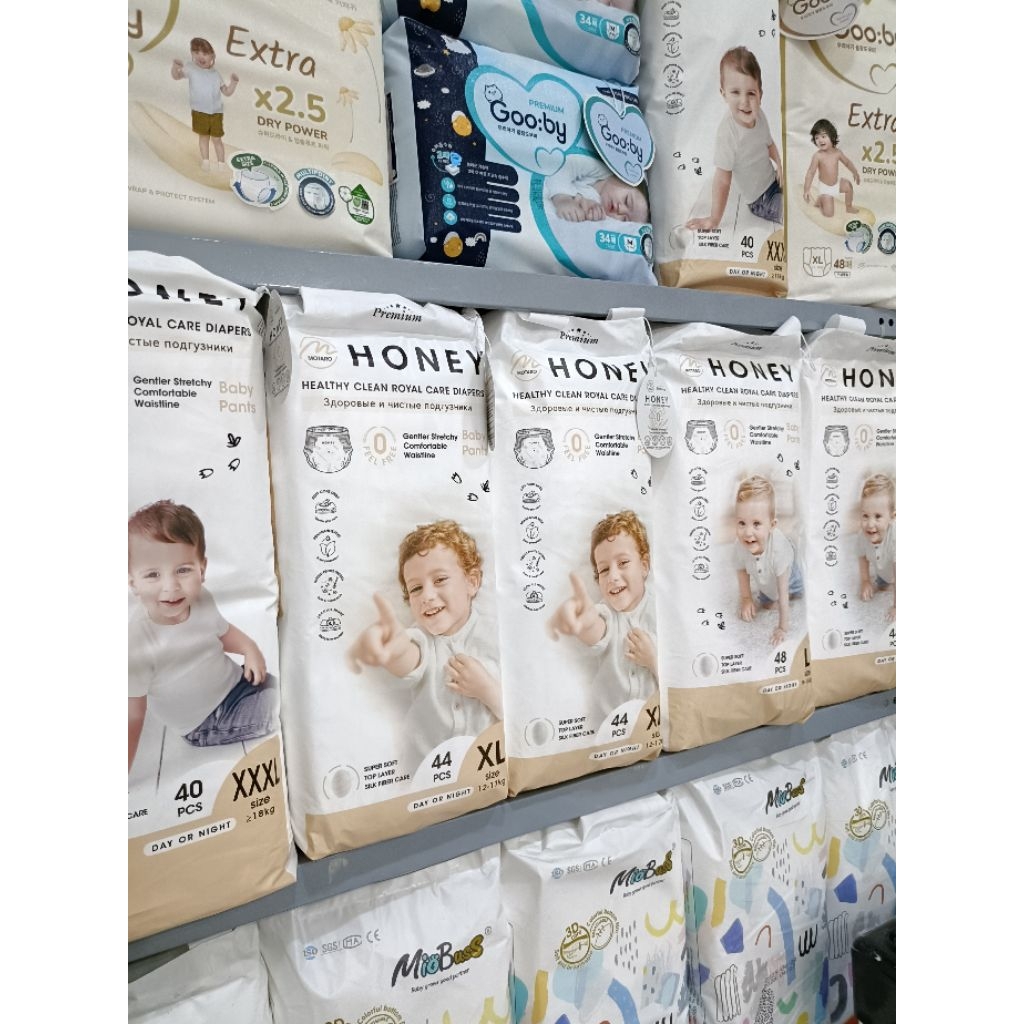 [ 2 BỊCH ] BỈM TÃ HONEY PREMIUM ĐỦ SIZE DÀNH CHO BÉ, TẶNG XE ĐẨY GẤP GỌN