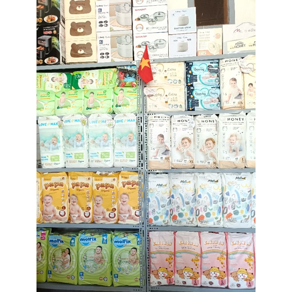 [ 2 BỊCH ] BỈM TÃ HONEY PREMIUM ĐỦ SIZE DÀNH CHO BÉ, TẶNG XE ĐẨY GẤP GỌN