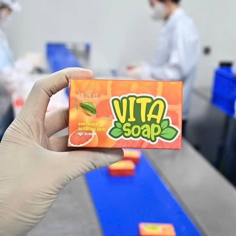 Soap Bưởi Vita, Xà Phòng Tắm Trắng, Dùng Được Cho Da Mặt, Khối Lượng 85gr - LE'PEAU