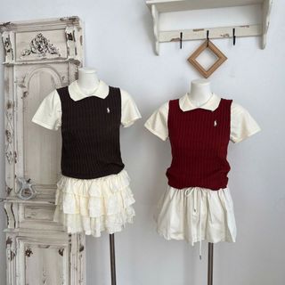 VMY Studio - Áo polo thêu ngựa cộc tay nữ, áo mông pha tay thêu công sở basic nữ