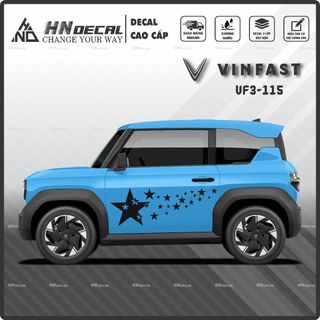 Tem dán xe VF3 - Decal dán xe VF3 ngôi sao nhiều màu sắc lựa chọn. 1 bộ dán 2 bên ( mẫu VF3 - 115 )