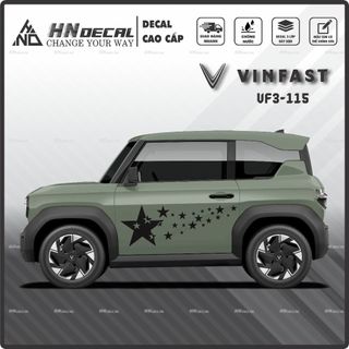 Tem dán xe VF3 - Decal dán xe VF3 ngôi sao nhiều màu sắc lựa chọn. 1 bộ dán 2 bên ( mẫu VF3 - 115 )