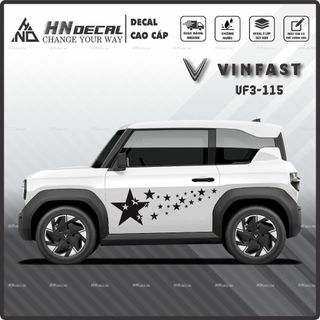 Tem dán xe VF3 - Decal dán xe VF3 ngôi sao nhiều màu sắc lựa chọn. 1 bộ dán 2 bên ( mẫu VF3 - 115 )