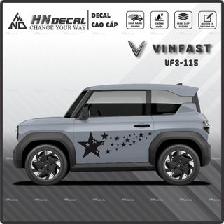 Tem dán xe VF3 - Decal dán xe VF3 ngôi sao nhiều màu sắc lựa chọn. 1 bộ dán 2 bên ( mẫu VF3 - 115 )