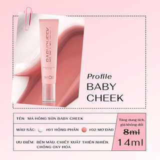 [tăng gấp đôi dung tích 14ml] PHẤN MÁ - MÁ HỒNG SỮA BABY CHEEK MOI COSMETICS Hồ Ngọc Hà