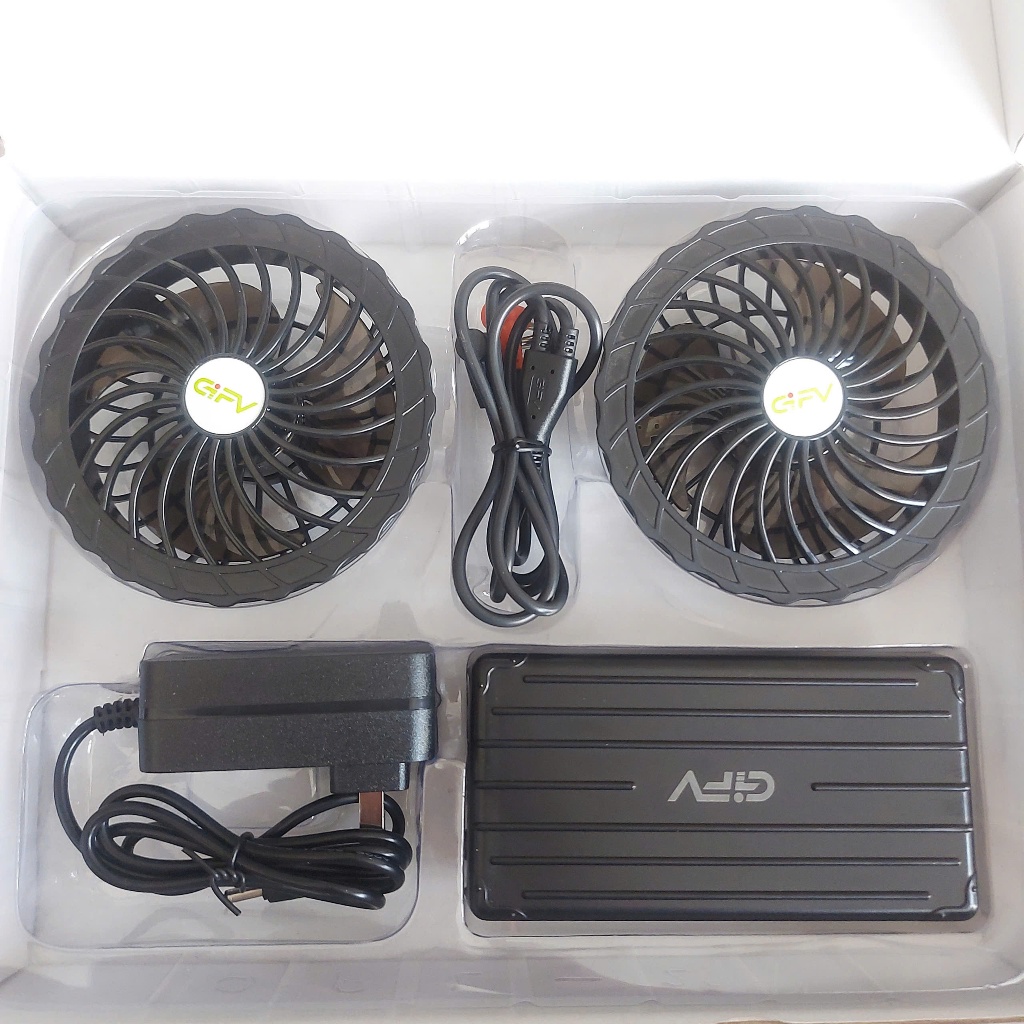 Bộ Pin Điều Hòa GIFV F20 Pin 58.000mah 12V + 2 Quạt Gió 3 Cánh + Sạc ...