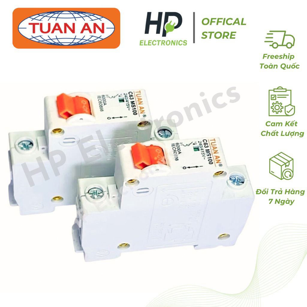 MCB Cầu dao tự động TUAN AN C32 C63 MS100 1P 2P loại tốt chính hãng