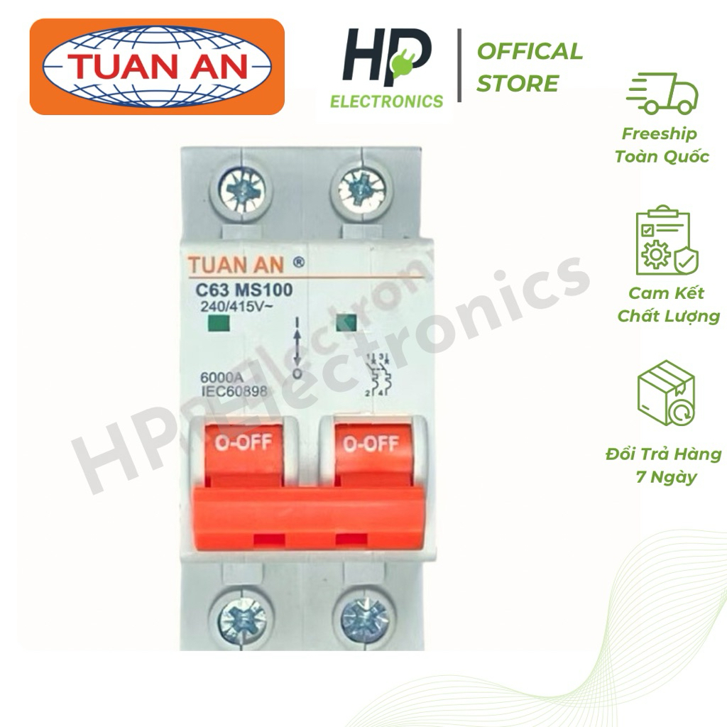 MCB Cầu dao tự động TUAN AN C32 C63 MS100 1P 2P loại tốt chính hãng