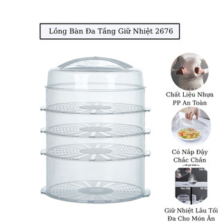 Lồng bàn đa tầng giữ nhiệt  bảo quản đồ ăn nhà bếp , Lồng bàn đậy thức ăn 5 tầng nhựa Việt Nhật 2676