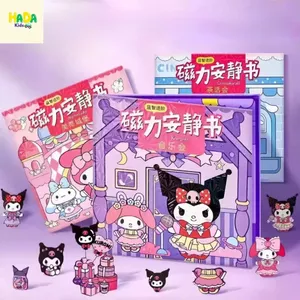 Đồ Chơi Sách Nam Châm Thay Trang Phục Kuromi, Cinnamol, Melody, Kitty Size To 18cm Bìa Cứng Dày Dặn HaDa Kids