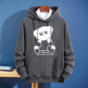 Áo Khoác Hoodie Chống Nắng In Hình Gâu EMPATHY Nỉ Bông Nam Nữ Unisex Có Mũ Form Rộng Hai Màu K1
