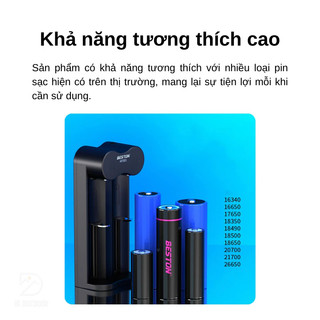 Box sạc pin 3.7V Li-ion Beston M7001 sạc pin 16340/16650/17650/18350/18490/18500/18650/20700/21700/26650 (Đen)