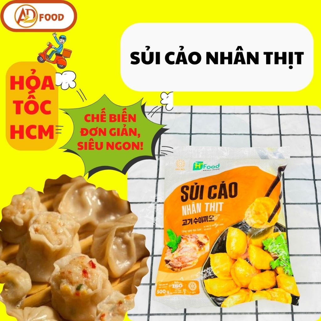 ( Hoả tốc HCM ) 500g Sủi cảo nhân thịt-Đậm đà, thơm mùi thịt và gia vị.