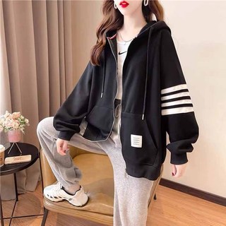 Áo Khoác Khóa Kéo Chống Nắng Giữ Ấm Chất Vải Nỉ Form Rộng Ba Màu Đen Xám Kem - DTB C1