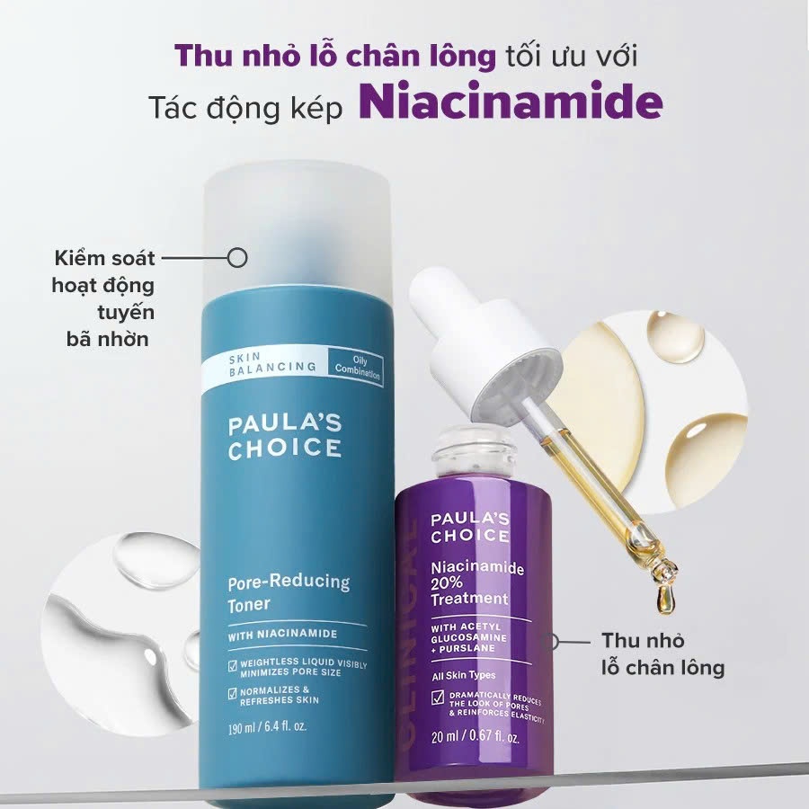 Toner Paula’s Choice Skin Balancing Pore Reducing Toner Dưỡng Ẩm, Thu Nhỏ Lỗ Chân Lông 30ml/190ml Mã 1357/Mã 1350